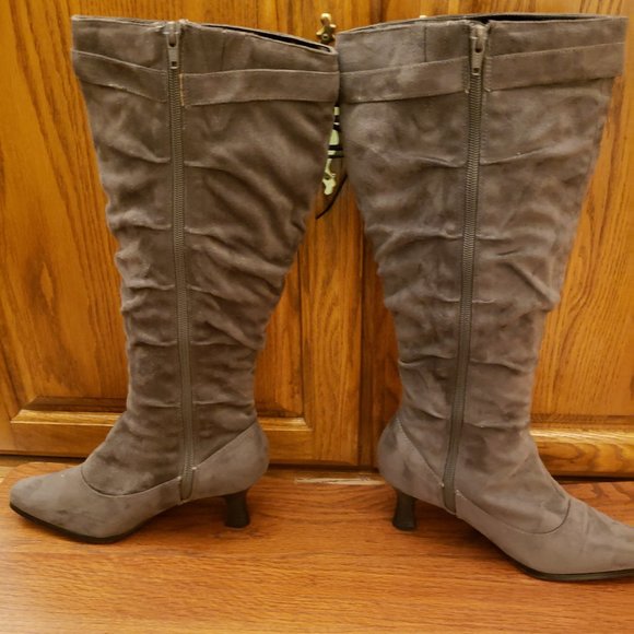 Suede Look Wide Calf Boots! - Picture 4 of 12